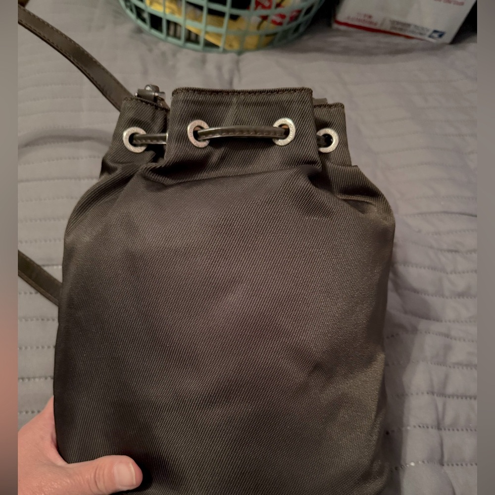 Gucci mini nylon bamboo handle sling bag